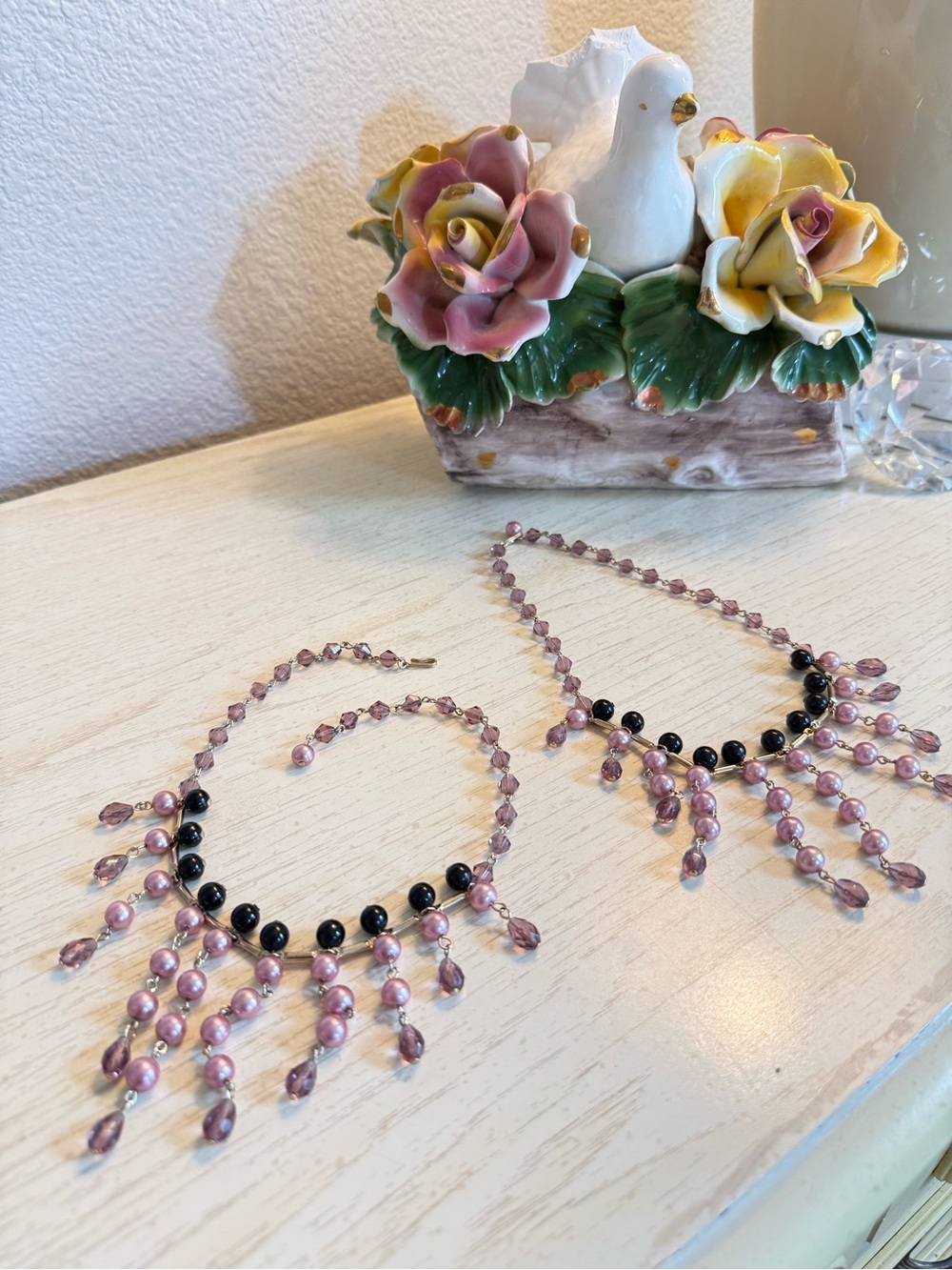 Vintage purple necklace lot